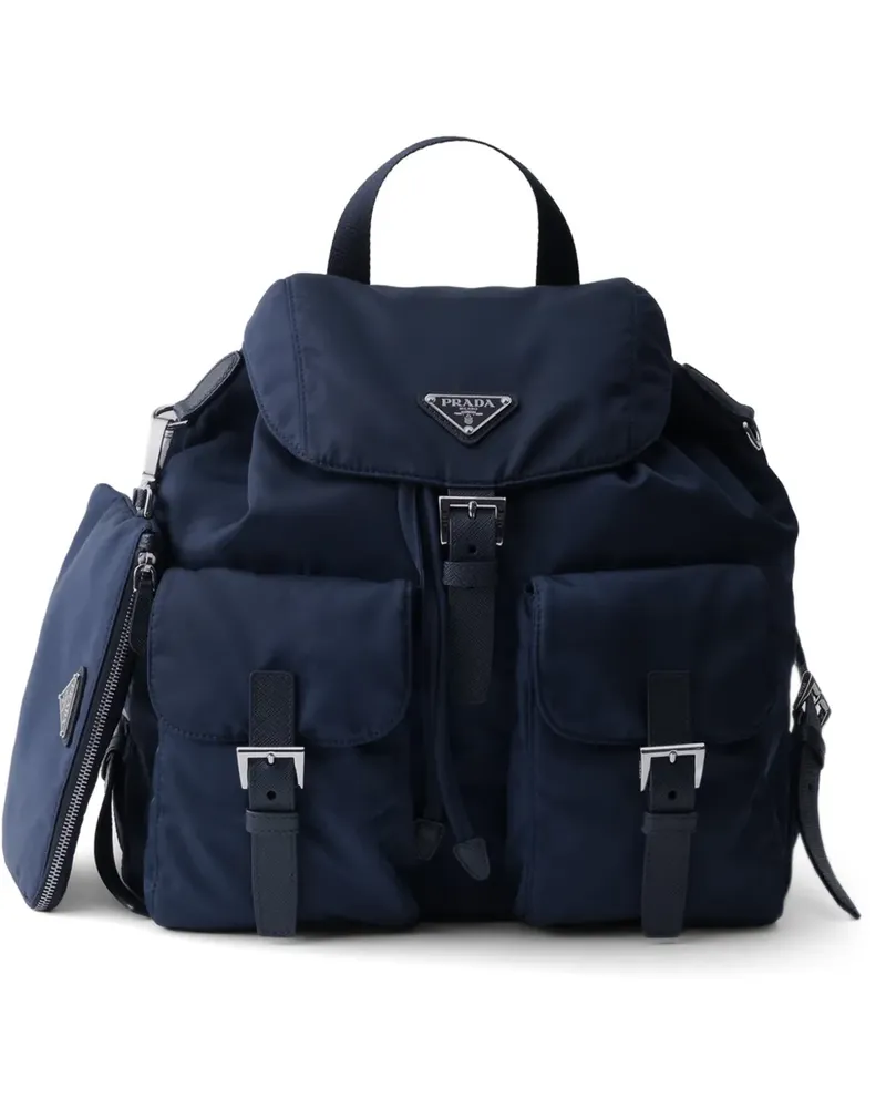 Prada Mittelgroßer Rucksack - Blau Blau