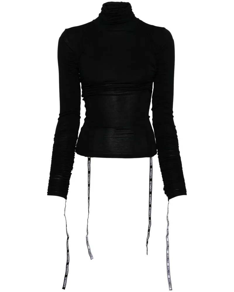VETEMENTS Rollkragen-Top mit Logo-Trägern - Schwarz Schwarz