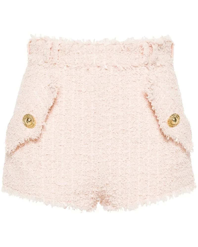 Balmain Tweed-Shorts mit Knöpfen - Nude Nude