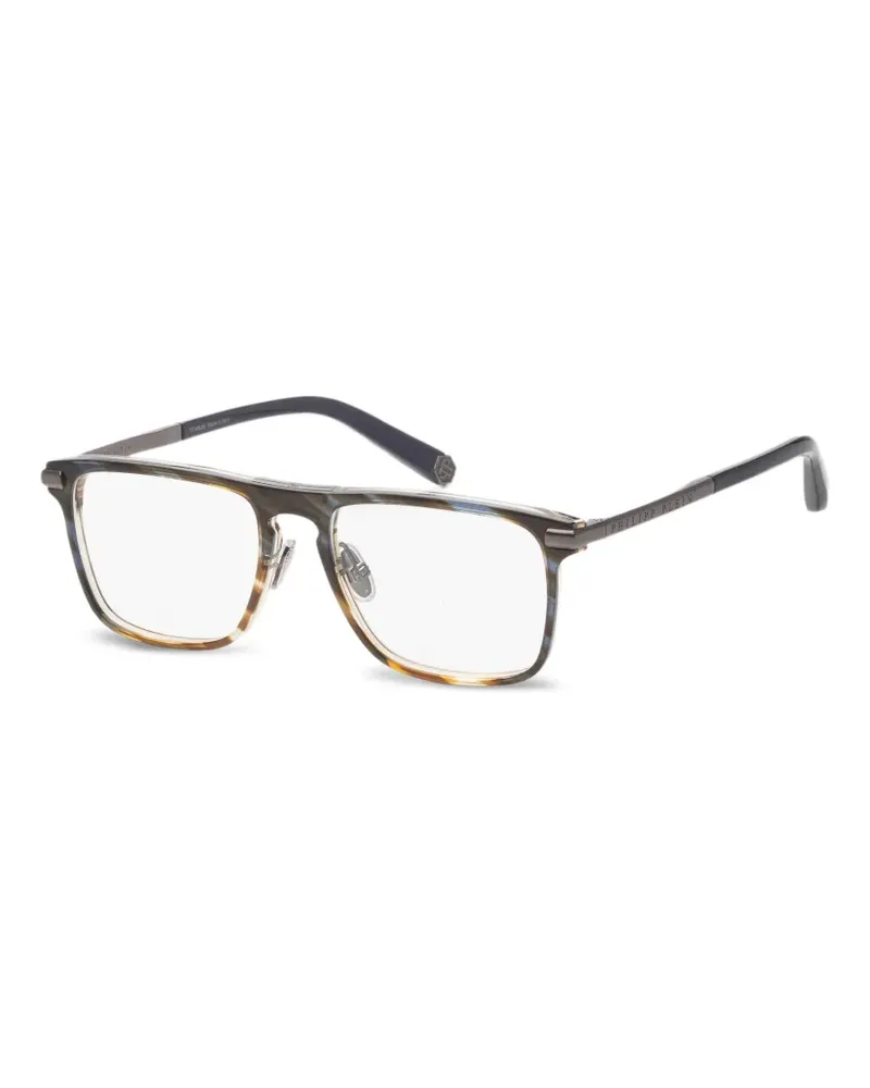 Philipp Plein Eckige Brille in Schildpattoptik - Grau Grau