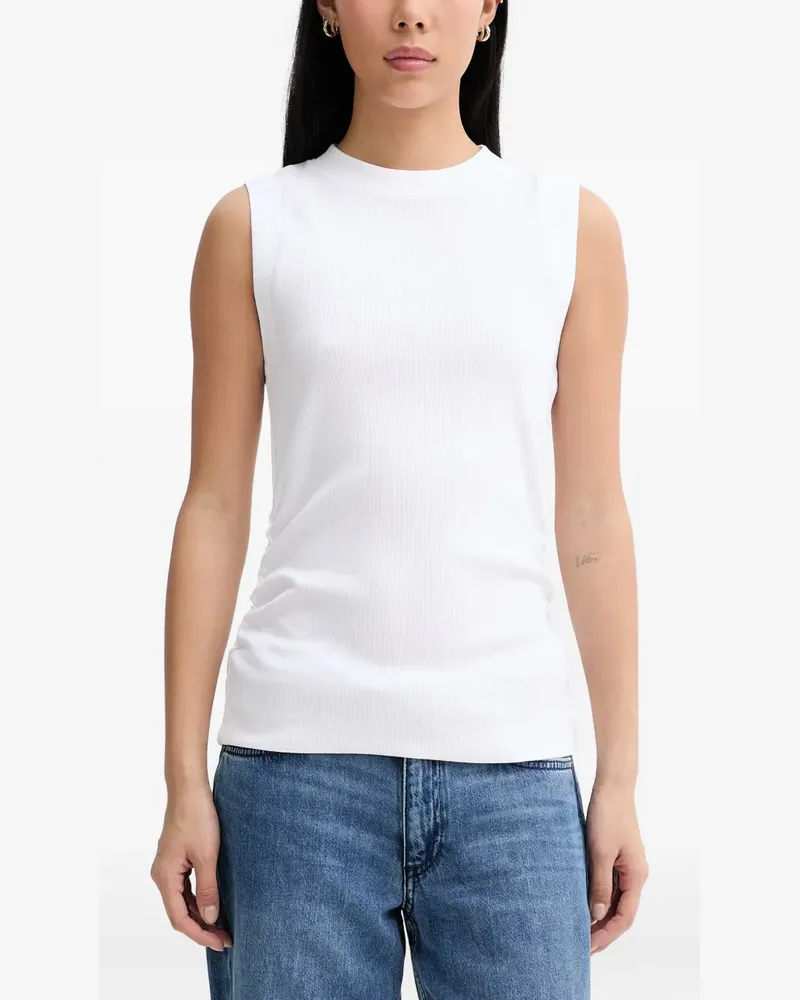 Marc O'Polo ribbed ruched top - Weiß Weiß