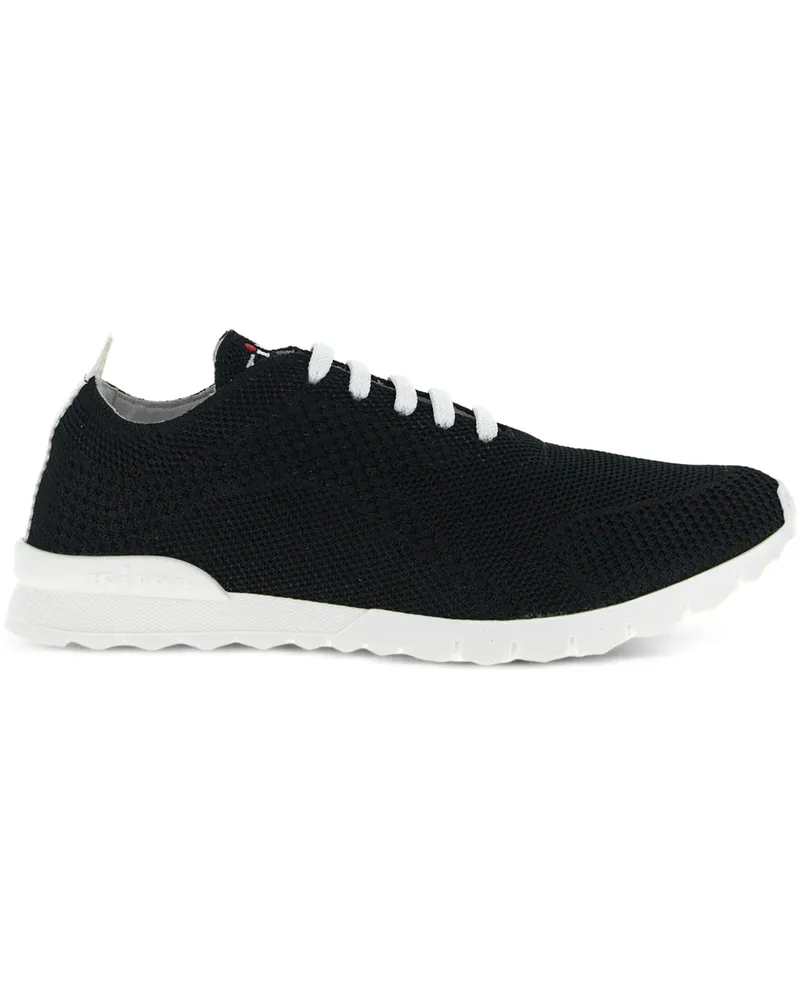 Kiton knitwear logo embroidery sneakers - Schwarz Schwarz