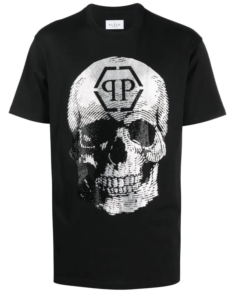 Philipp Plein T-Shirt mit Totenkopf-Print - Schwarz Schwarz