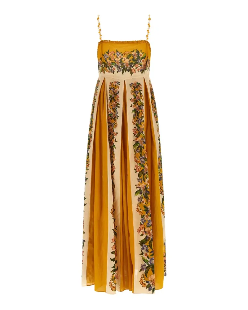 FARM Rio Sand Hilo striped floral-print maxi dress - Gelb Gelb