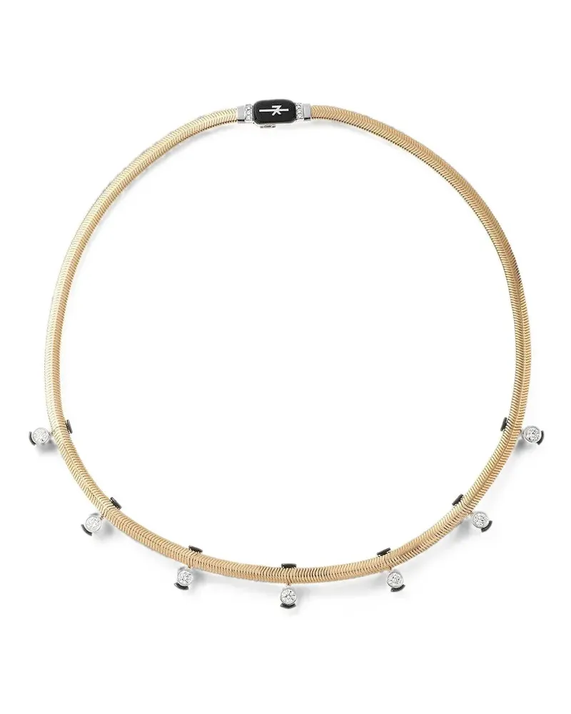 Nikos Koulis Feeling diamond and enamel necklace - Gold Gold