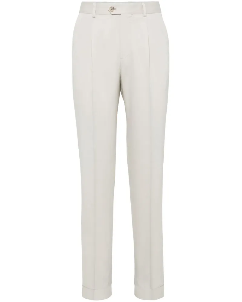 Brunello Cucinelli Klassische Twill-Hose - Nude Nude
