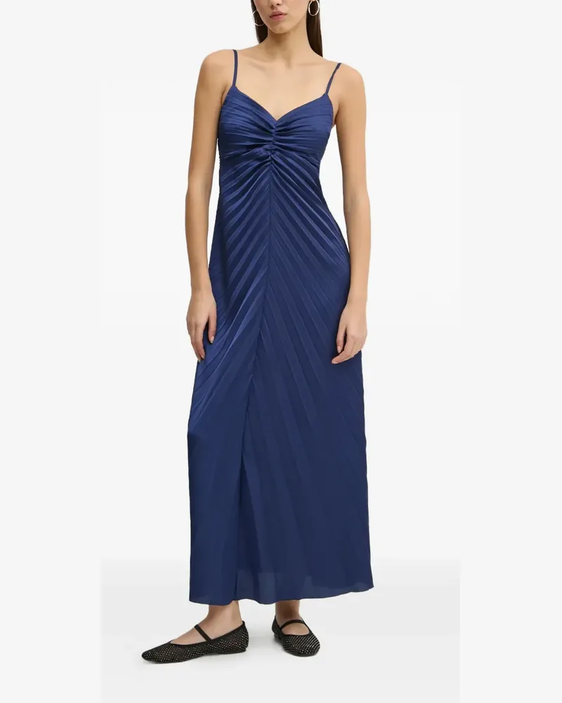 Abercrombie & Fitch pleated V-neck midi dress - Blau Blau