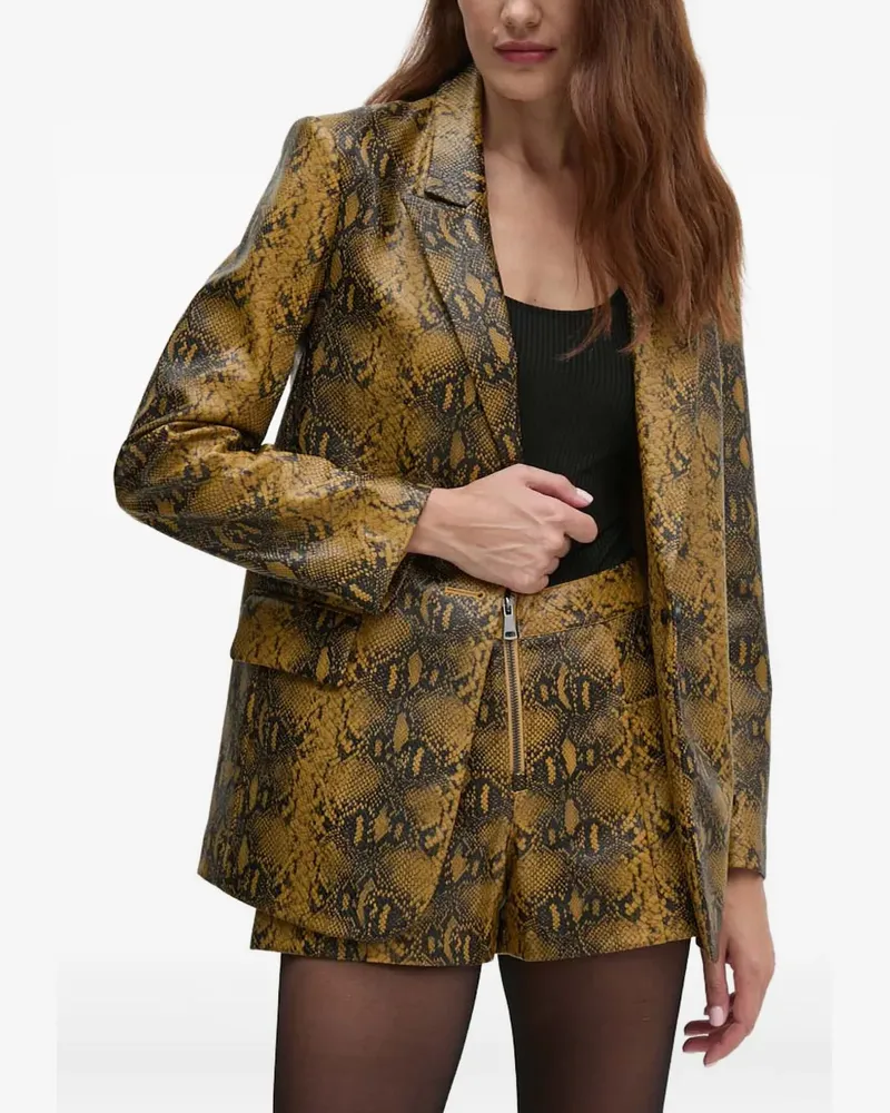 Sisley Blazer in Schlangenlederoptik - Gelb Gelb