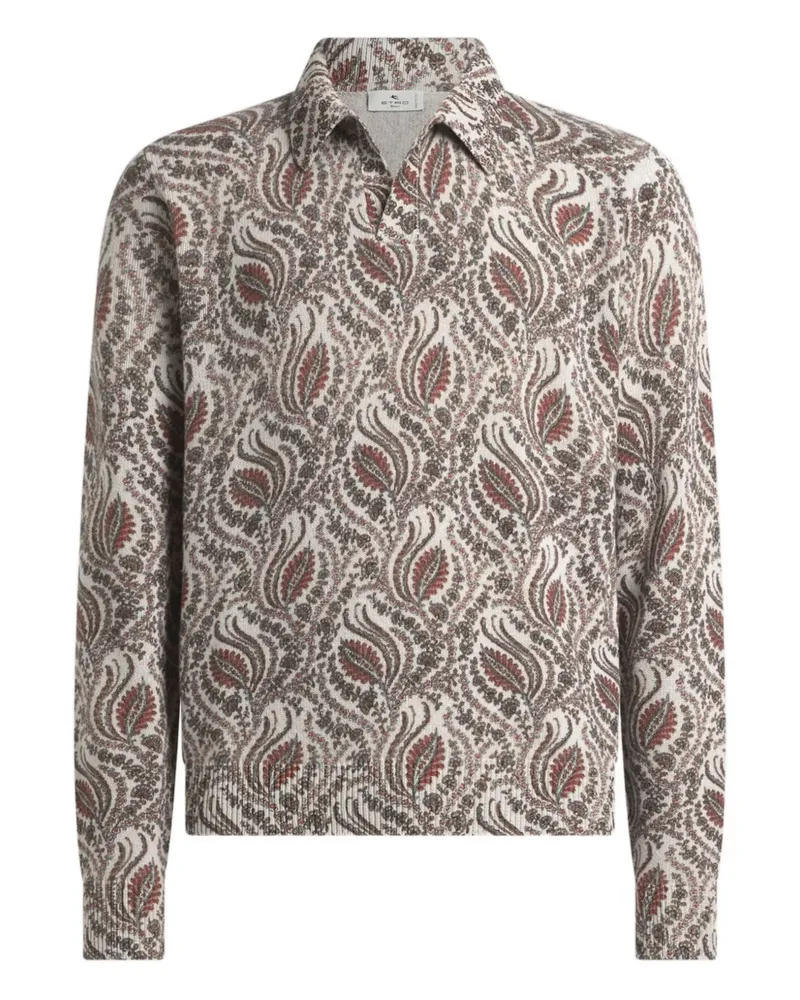 Etro Jacquard-Pullover mit Blattmotiv - Nude Nude