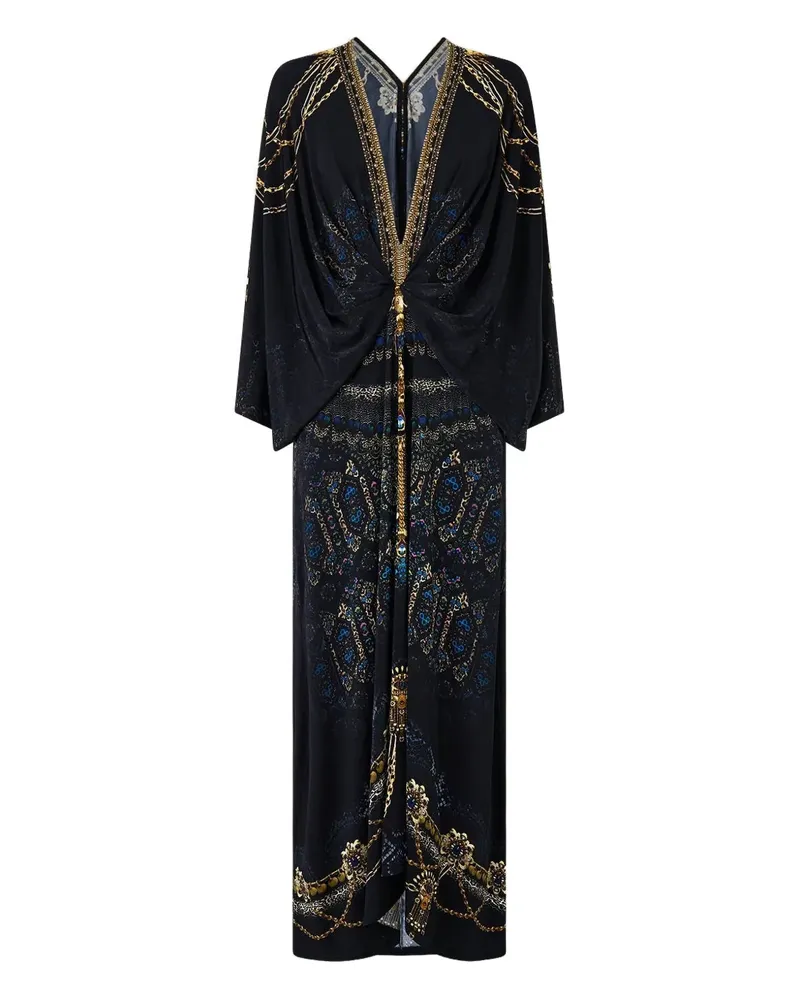 Camilla tuck front jersey maxi dress - Schwarz Schwarz