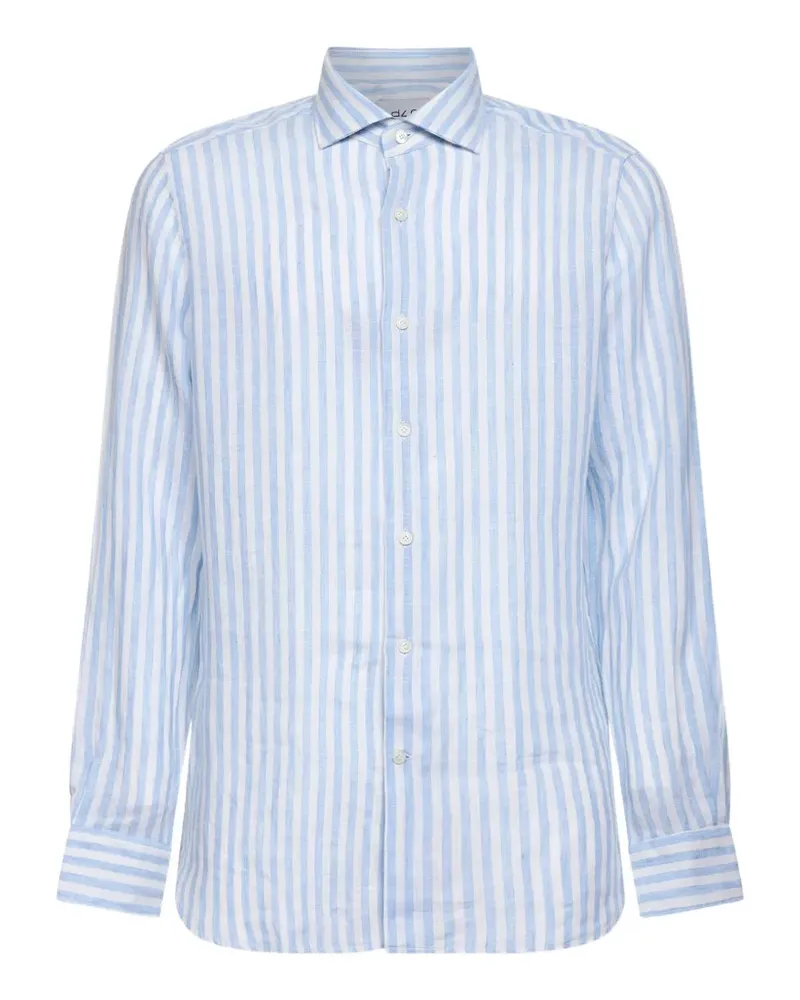 D4.0 Gestreiftes Hemd mit Knöpfen - Blau Blau