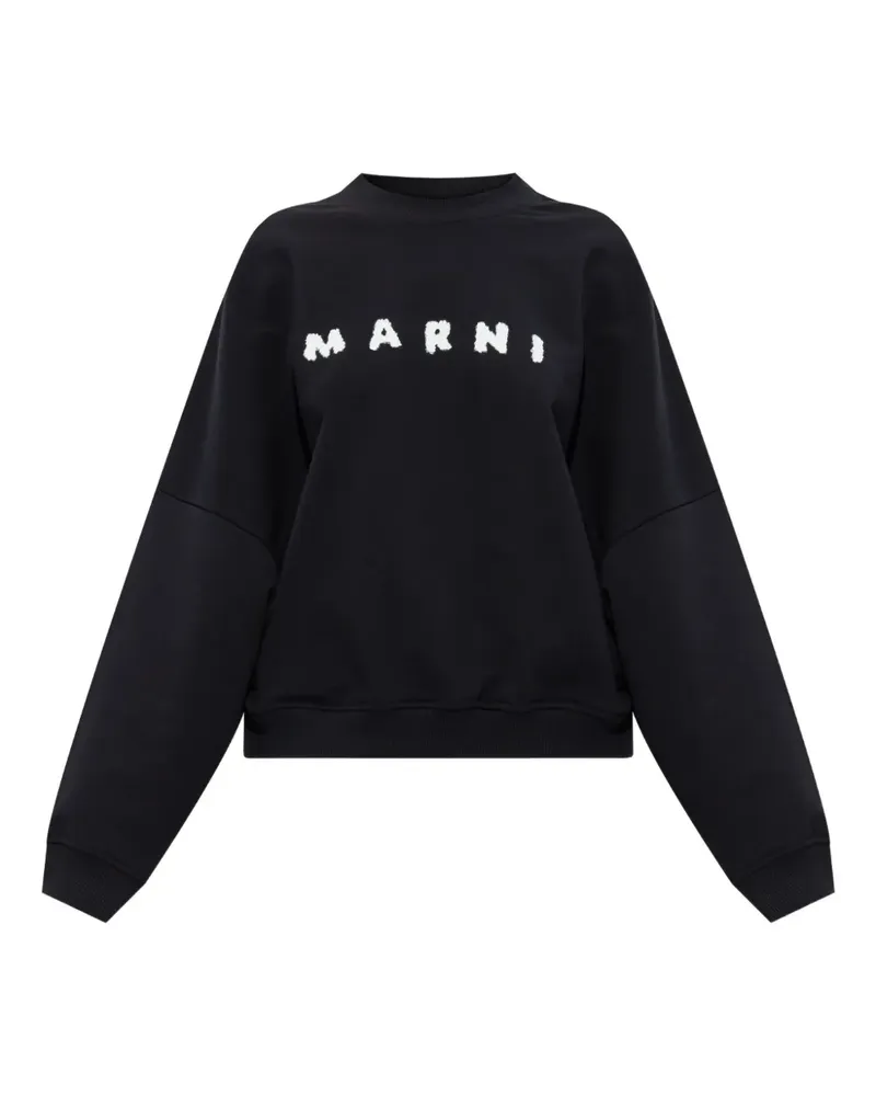 Marni Sweatshirt mit Logo-Stickerei - Schwarz Schwarz