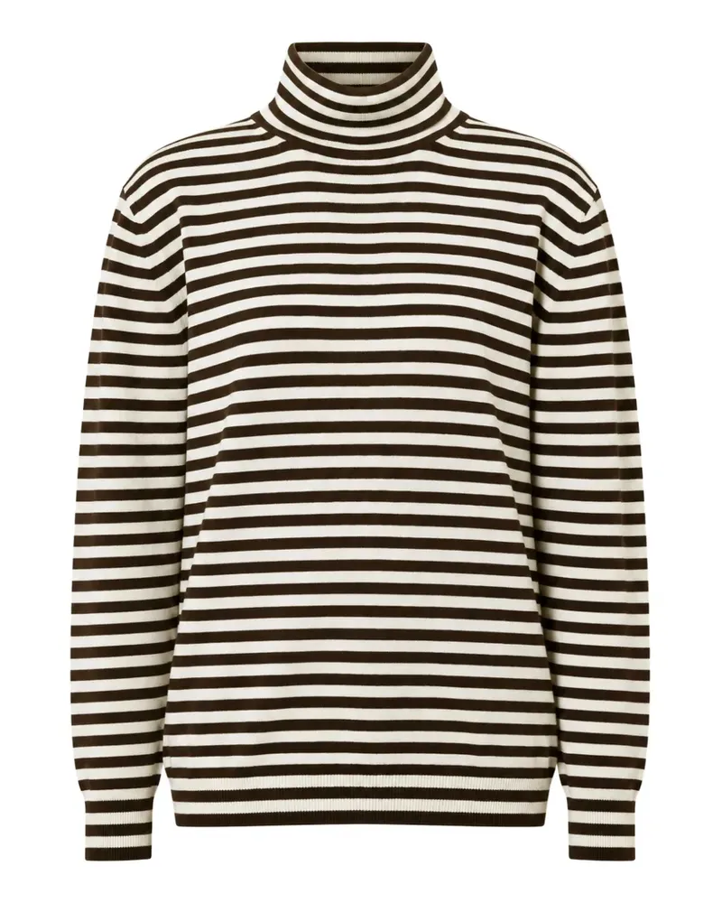 Max Mara Gestreifter Rollkragenpullover - Schwarz Schwarz