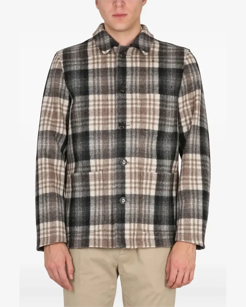 ASPESI checked-pattern buttoned shirt - Braun Braun