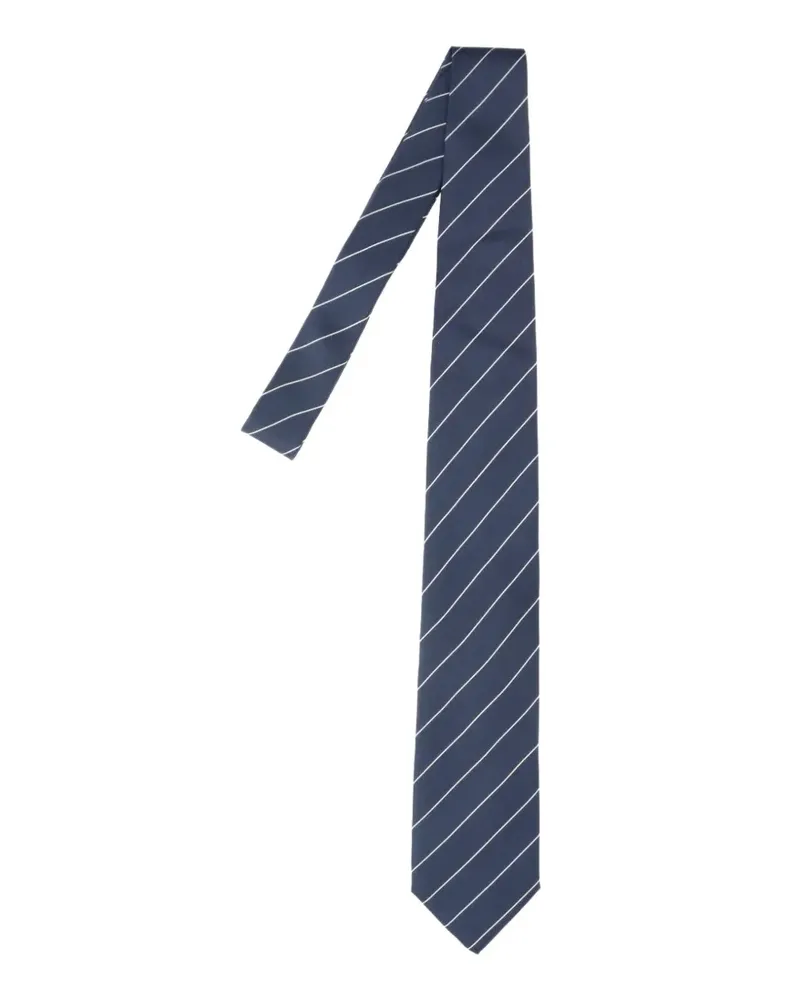 LARDINI diagonal-stripe silk tie - Blau Blau