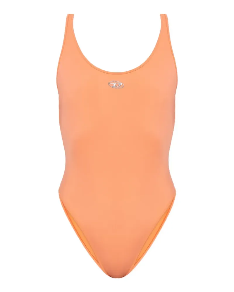 Diesel logo-plaque swimsuit - Orange Orange