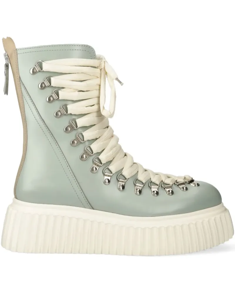 Attilio Giusti Leombruni 60mm lace-up platform boots - Grün Grün