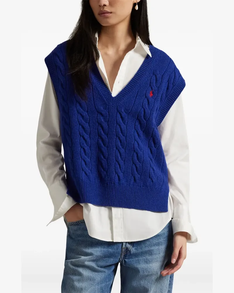 Ralph Lauren Pullunder mit Zopfmuster - Blau Blau