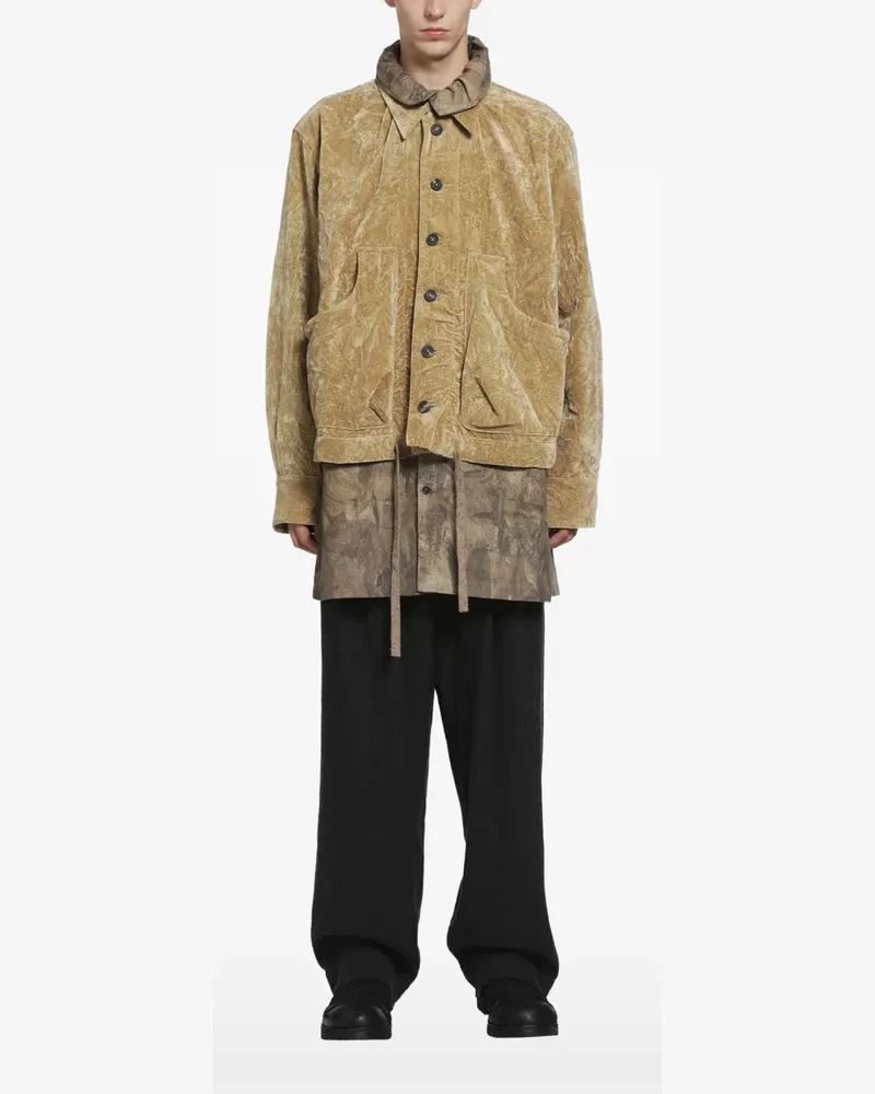 Ziggy Chen Samtsakko im Layering-Look - Nude Nude