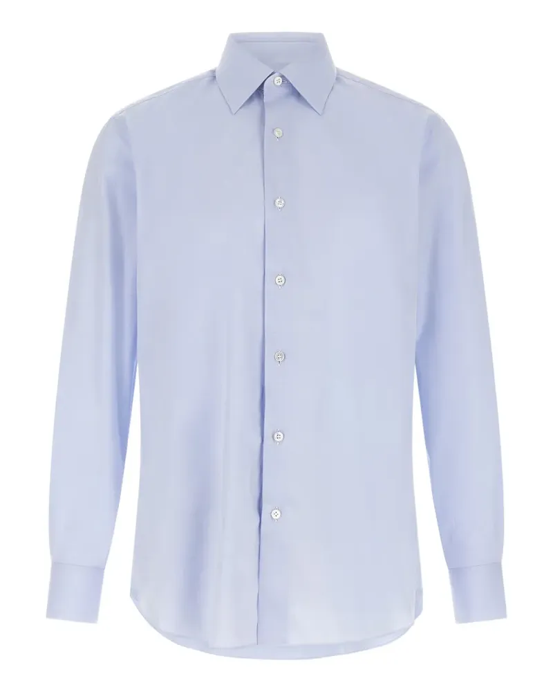 Brioni Clark Hemd mit französischem Kragen - Blau Blau