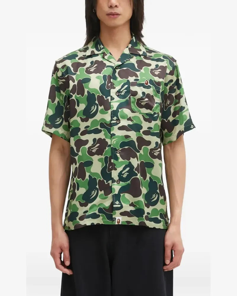 BAPE Hemd mit Camouflage-Tasche - Grün Grün