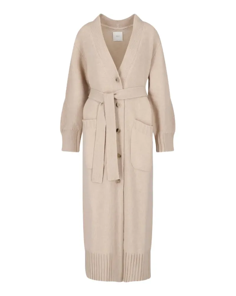 Malo Geknöpfter Cardigan mit Gürtel - Nude Nude