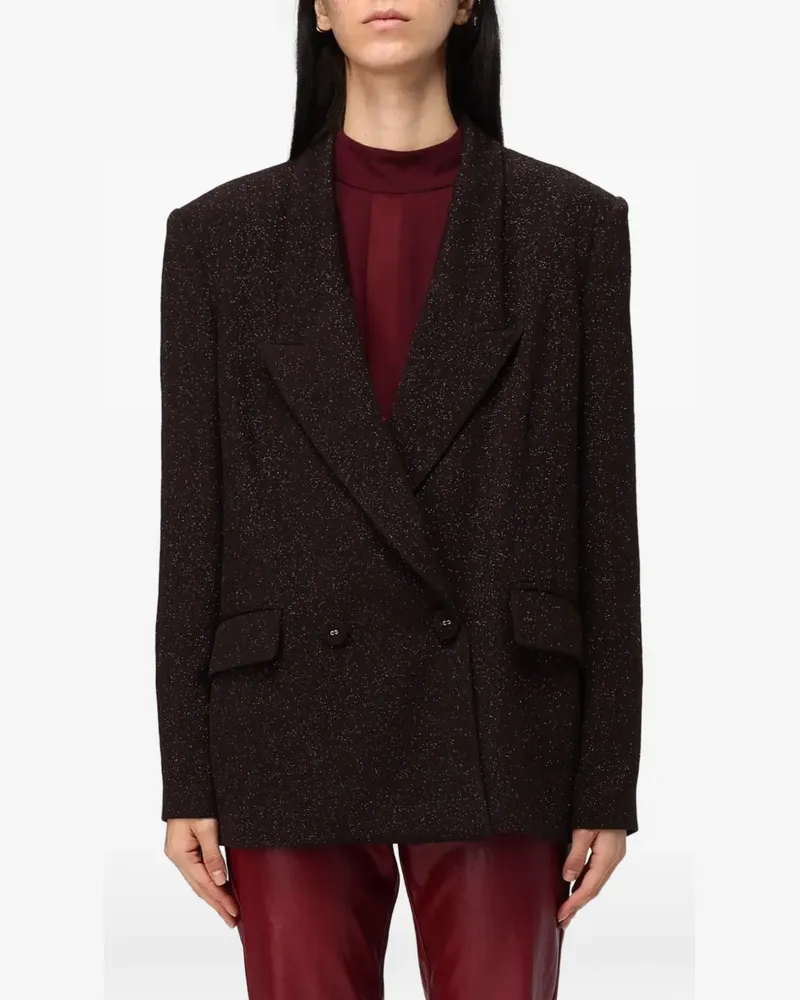 Hanita glitter-effect double-breasted blazer - Braun Braun