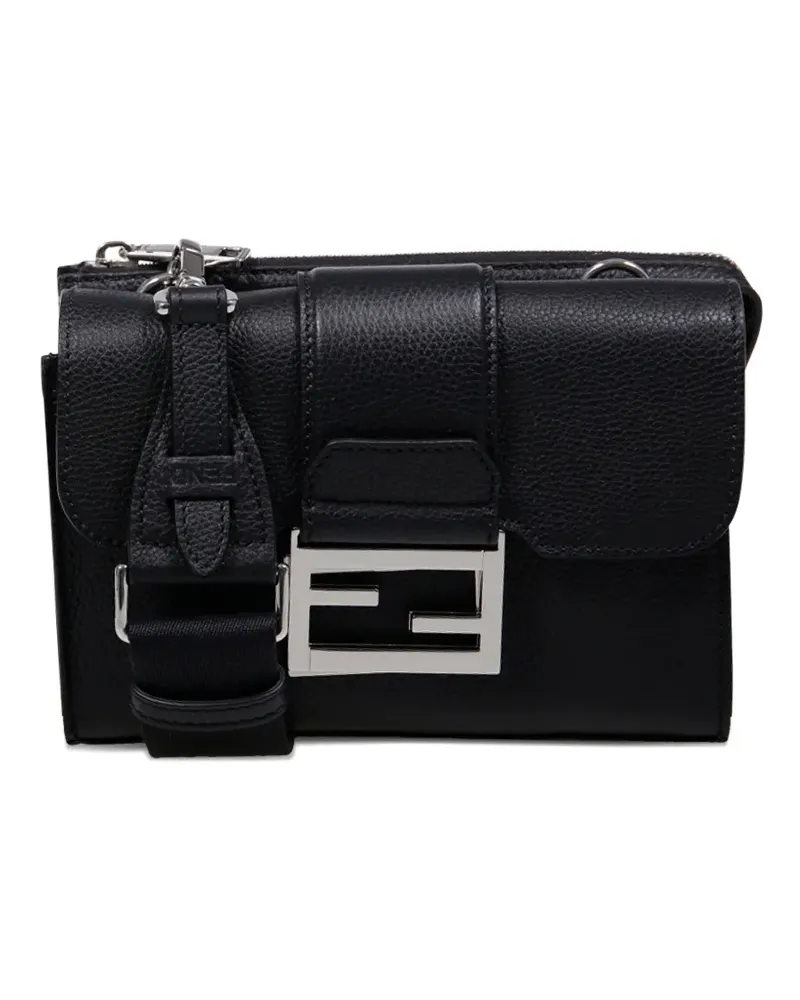 Fendi Baguette Double buckle-logo messenger bag - Schwarz Schwarz