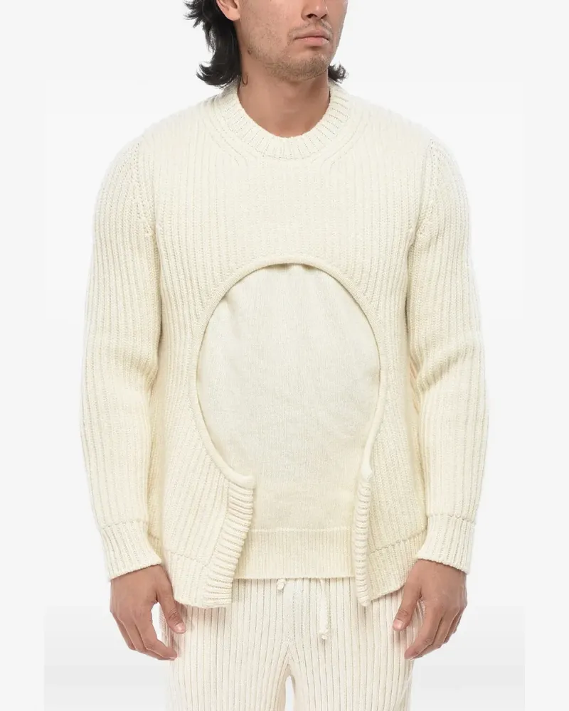 OFF-WHITE Meteor cut-out ribbed-knit sweater - Nude Nude