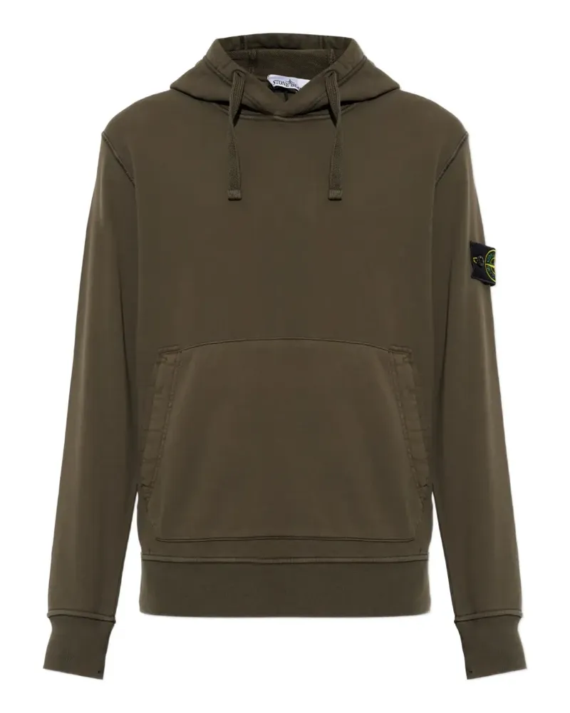 Stone Island logo-patch hoodie - Grün Grün