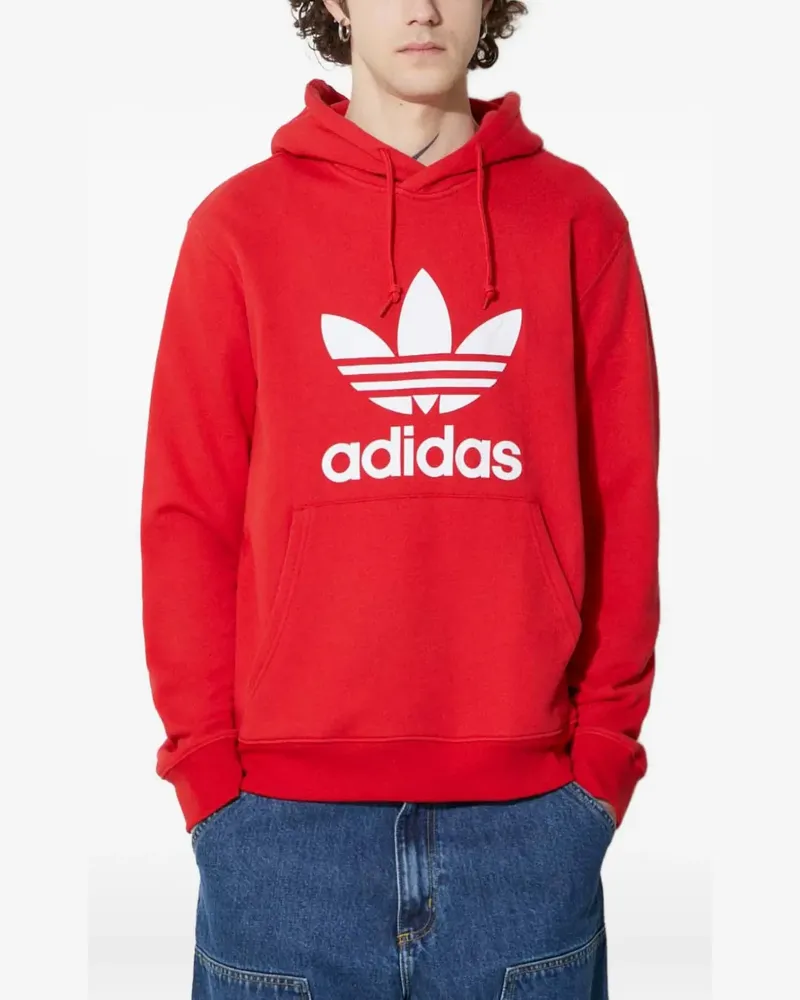 adidas Hoodie mit Logo-Print - Rot Rot