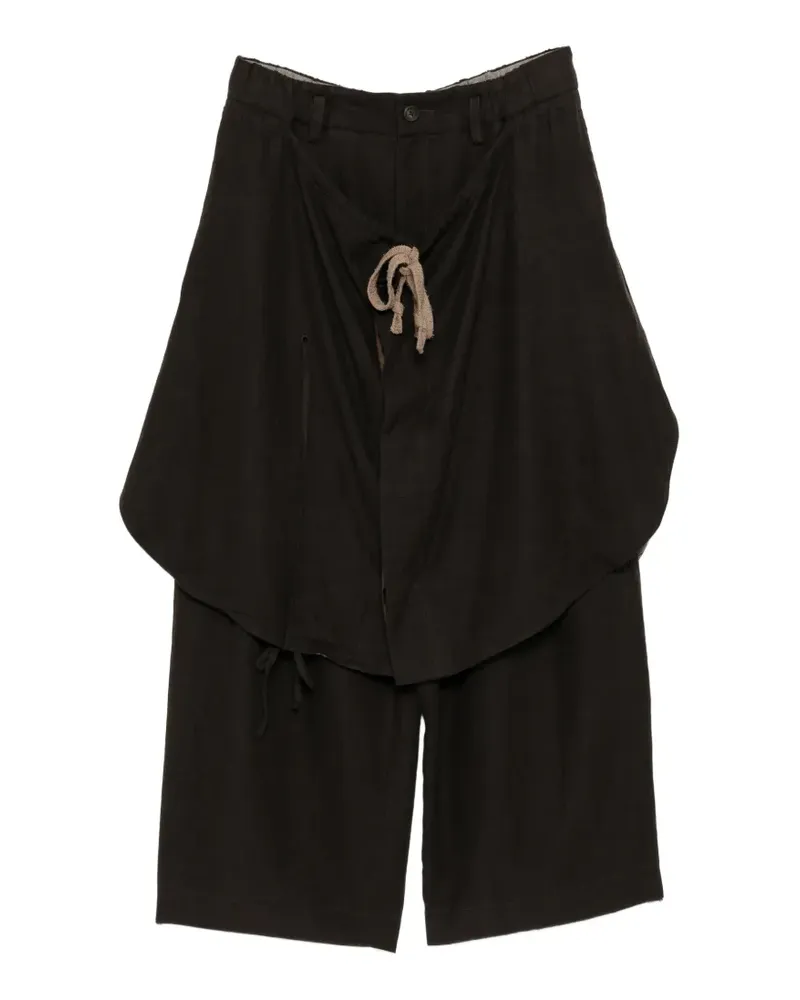 Ziggy Chen layered drawstring-fastening trousers - Braun Braun