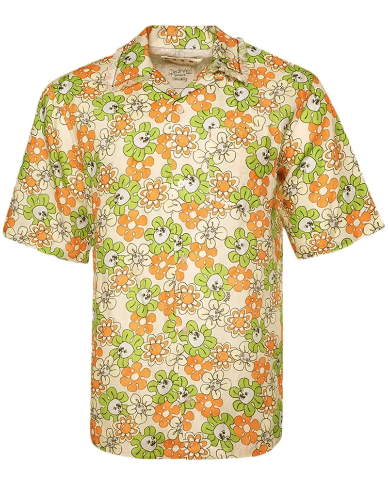 Marni Hemd mit Blumen-Print - Grün Grün