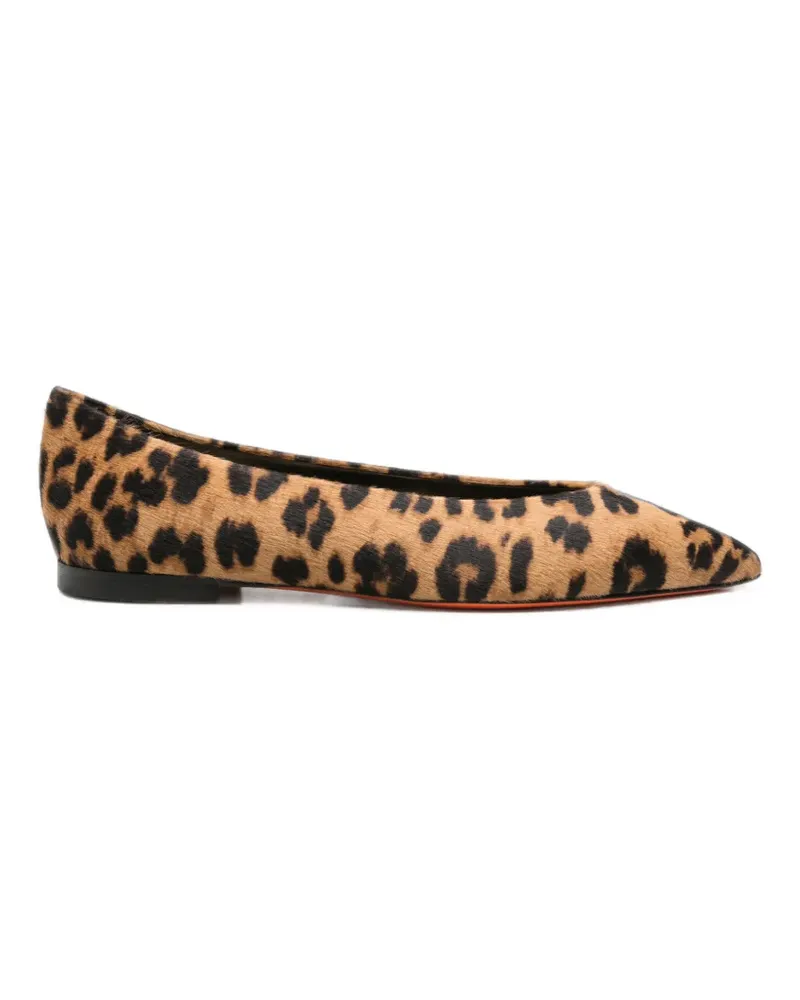 Santoni Nori Ballerinas mit Leopardenprint - Nude Nude