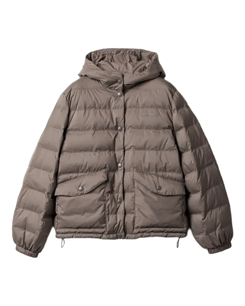 Miu Miu hooded down jacket - Grau Grau