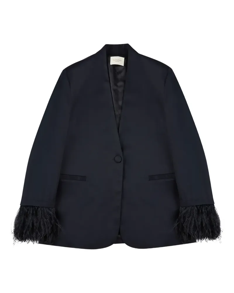Slowear Flanelljacke mit Federbesatz - Blau Blau