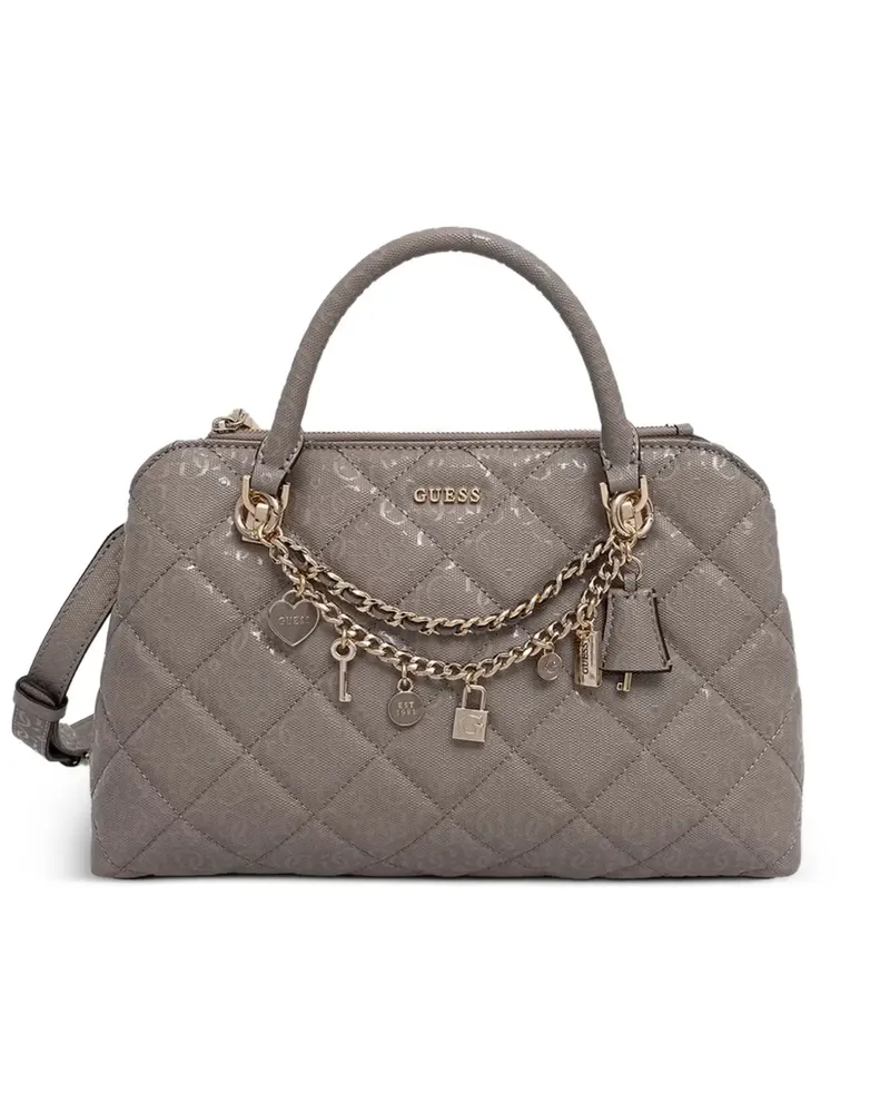 Guess Gesteppte Libby Schultertasche mit Logo-Print - Nude Nude