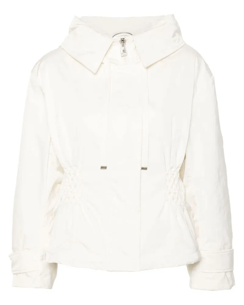 Ermanno Scervino Kapuzenjacke mit gesmoktem Detail Weiß