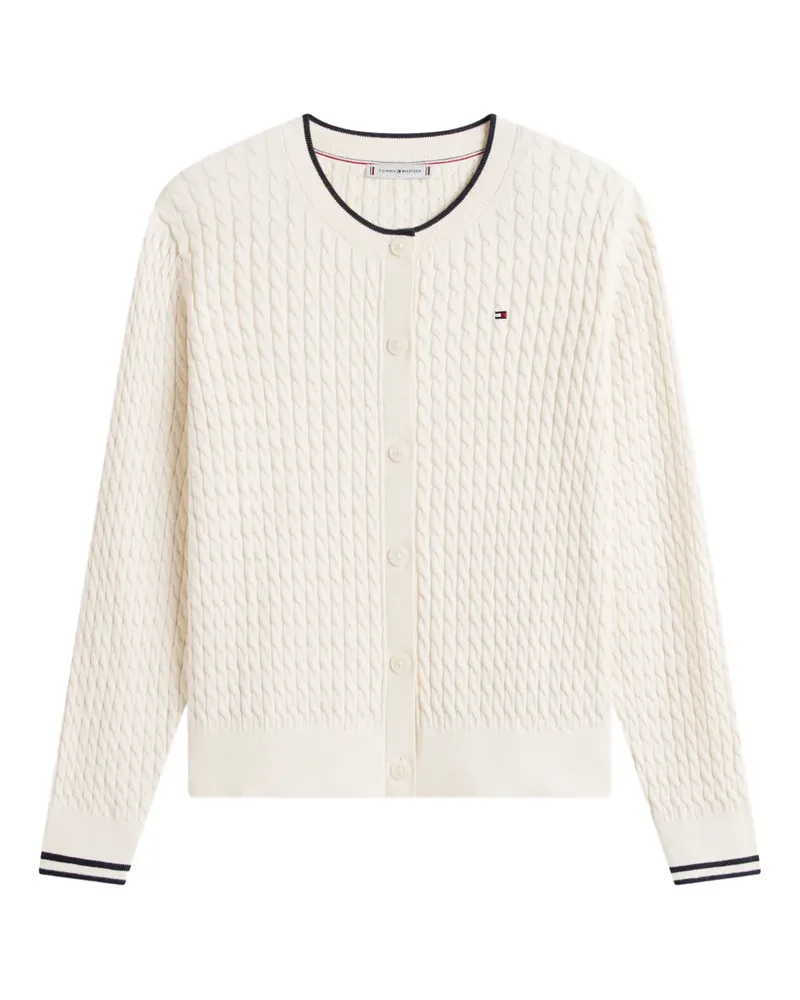 Tommy Hilfiger crew-neck cable-knit cardigan - Nude Nude