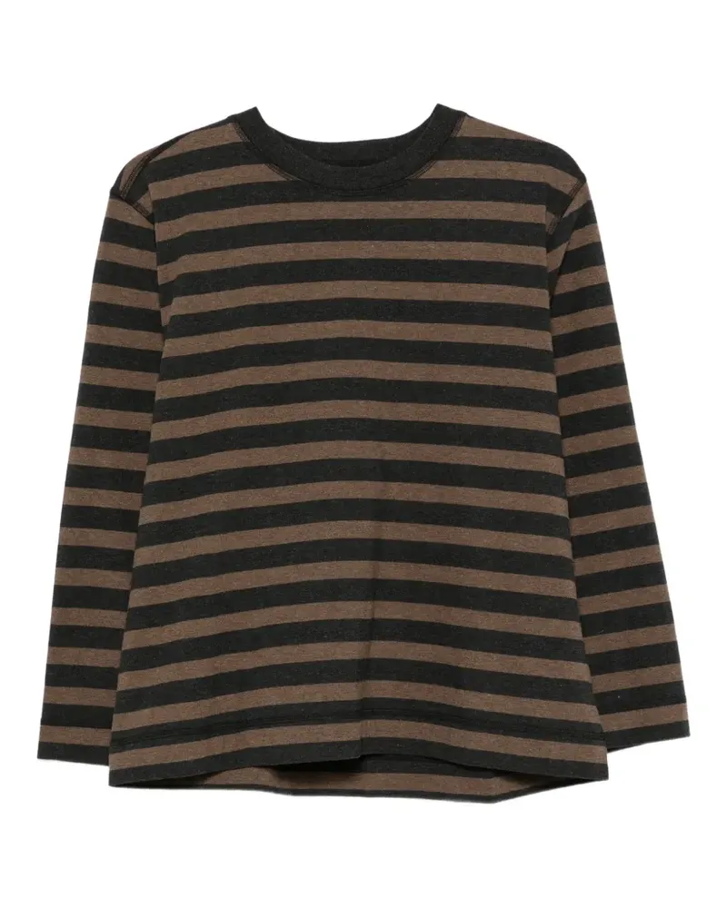Margaret Howell Gestreiftes Langarmshirt - Schwarz Schwarz