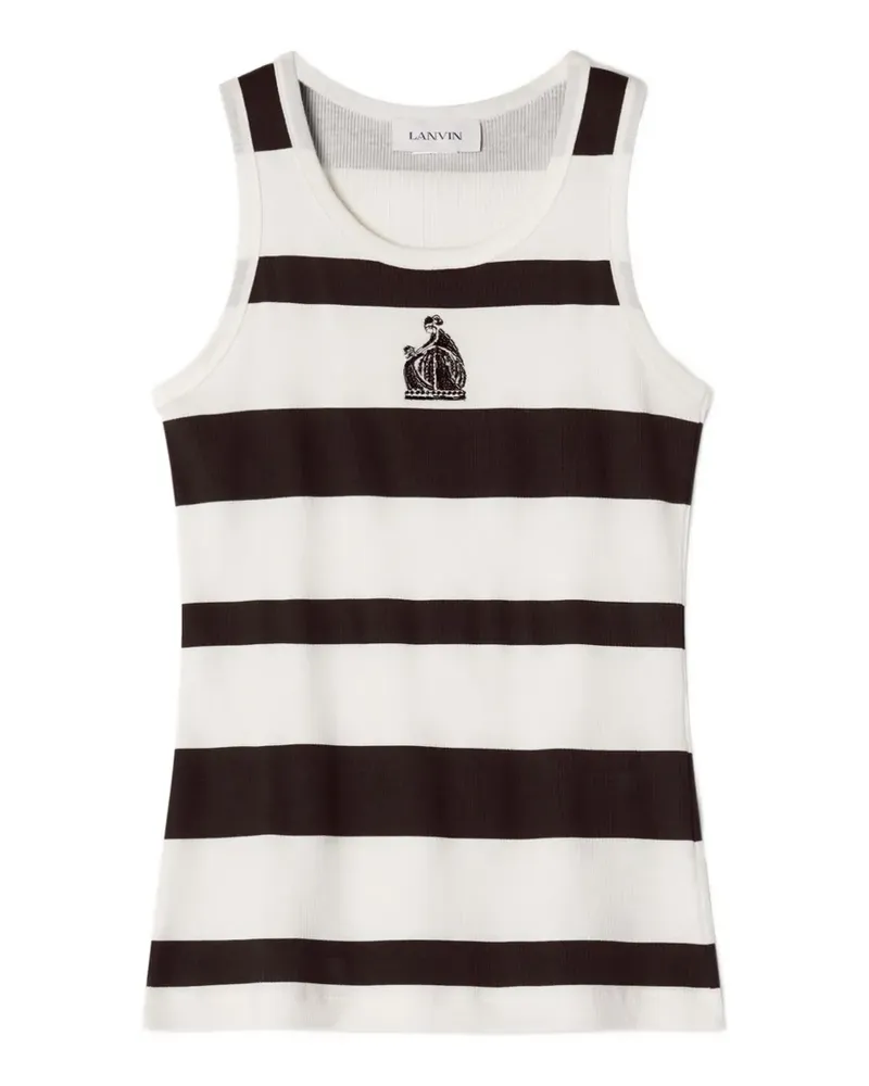 Lanvin Gestreiftes Top - Weiß Weiß