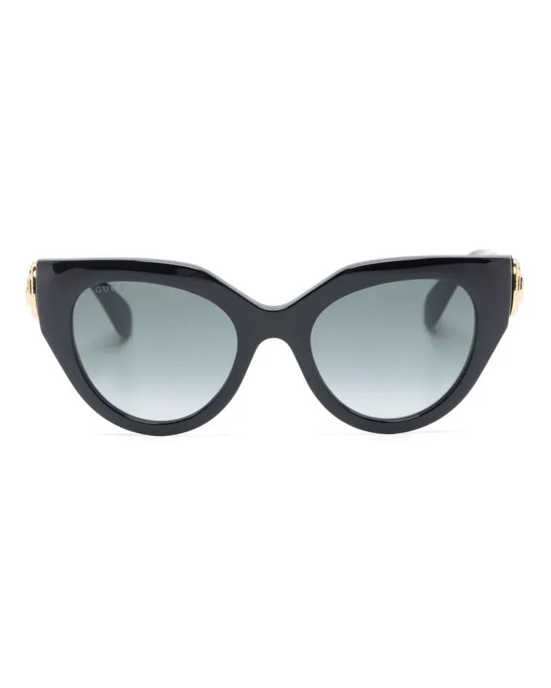 Gucci Cat-Eye-Sonnenbrille mit Logo - Schwarz Schwarz