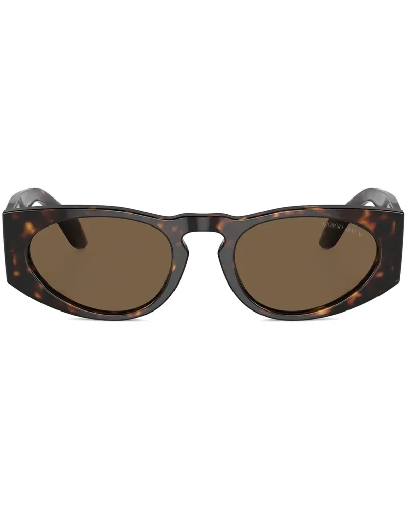 Giorgio Armani Sonnenbrille mit geometrischem Gestell - Braun Braun