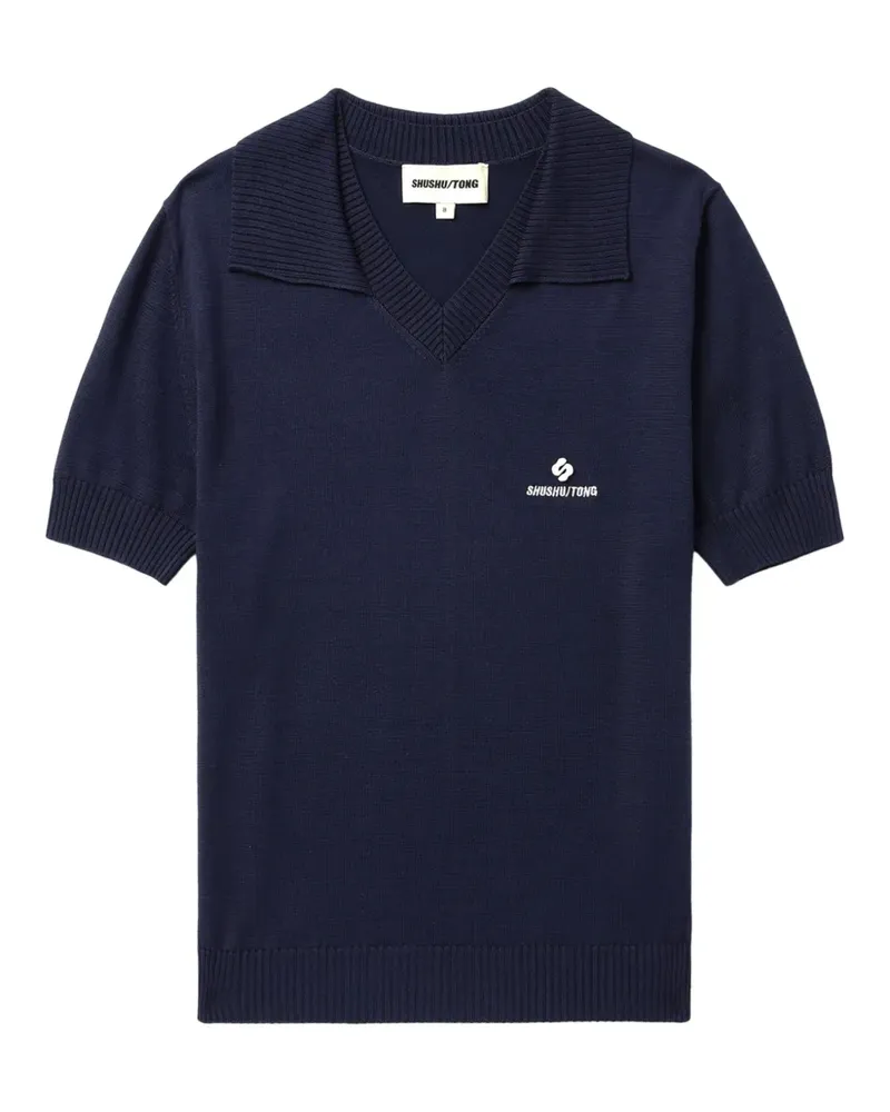 SHUSHU/TONG Poloshirt mit Logo-Stickerei - Blau Blau