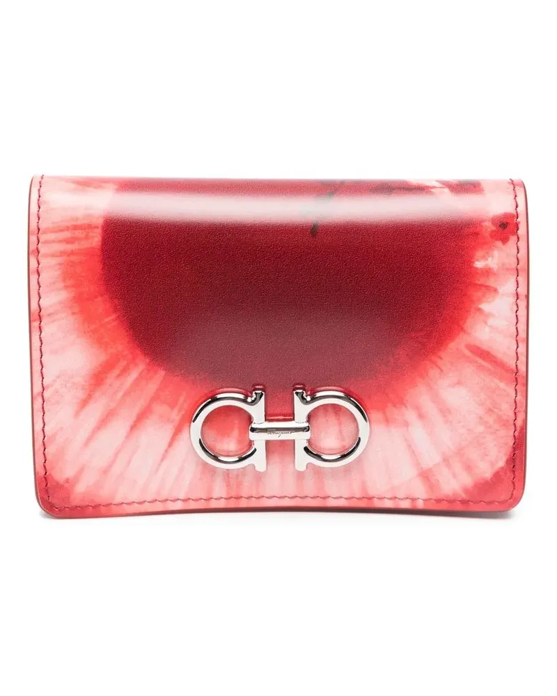 Ferragamo Gancini Portemonnaie mit Batikmuster - Rot Rot