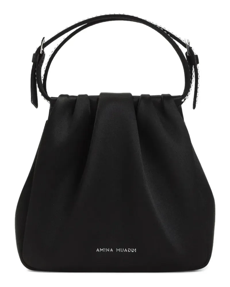 Amina Muaddi Geraffte Handtasche - Schwarz Schwarz