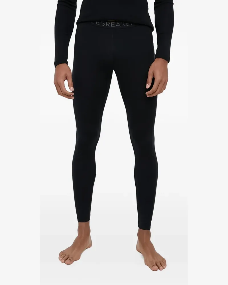 Icebreaker Kompressions-Strumpfhose mit Logo - Schwarz Schwarz