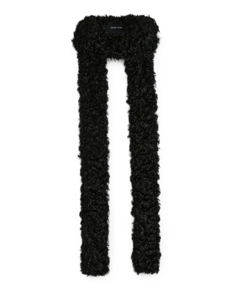 Simone Rocha Schmaler Schal aus Faux Fur - Schwarz Schwarz