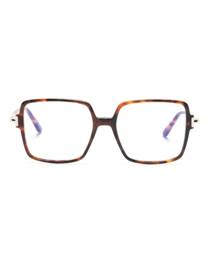 Tom Ford Eckige Brille in Schildpattoptik - Braun Braun