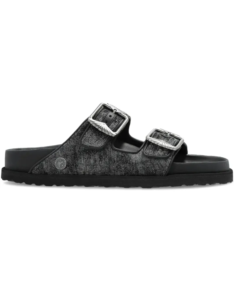 Birkenstock Arizona Sandalen aus Samt - Schwarz Schwarz